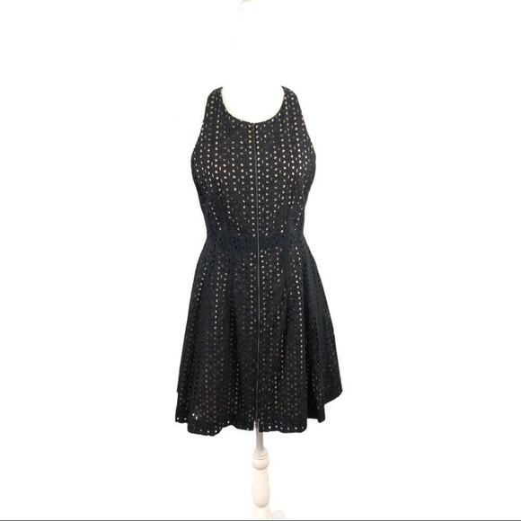 BCBGMaxAzria Guilianna Tulip Black Eyelet Lace Mini Dress 6 - Picture 13 of 15